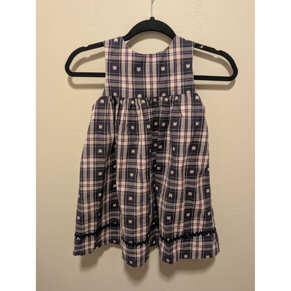 Sophie Rose Girls 6X Embroidered Plaid Cat Dress - Picture 3 of 4